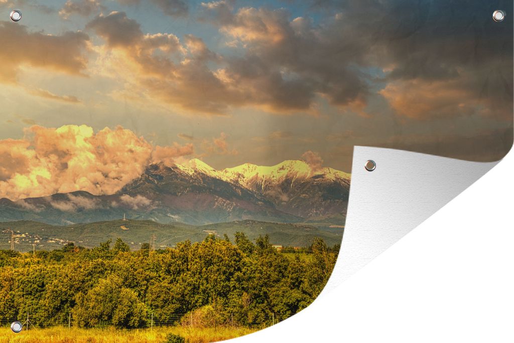 MuchoWow 120x80 cm Outdoor-Poster Gartendeko Sichtschutz Garten Poster für den Garten Frankreich - Boom - Berg