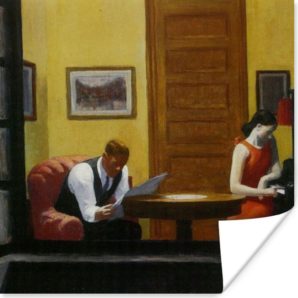 MuchoWow Poster Zimmer in New York - Edward Hopper 75x75 cm - Wand Dekoration