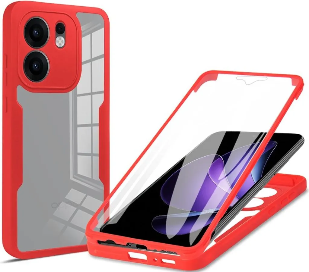 Custodia Integrale Oppo Reno13 FS 5G Rosso - Phonesta Slim Case 360