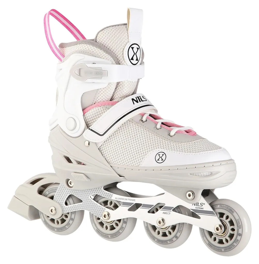 Patins multifonctions 2 en 1 avec taille ajustable 29-33 gris rose