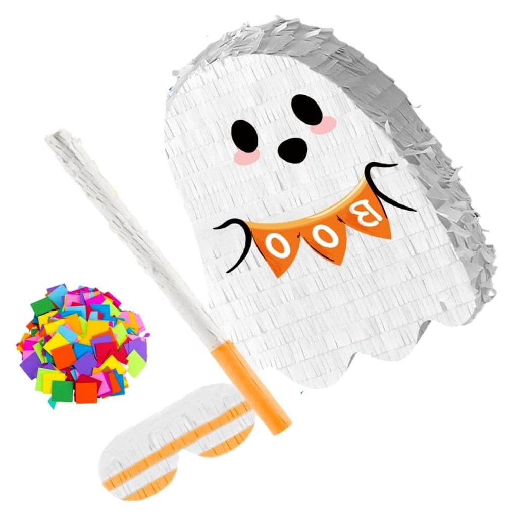 Geisterförmige Piñata für Halloween mit Platz für Süßigkeiten, hängend für Innen- und Außenbereiche als Partydekoration und Spielzeug für...