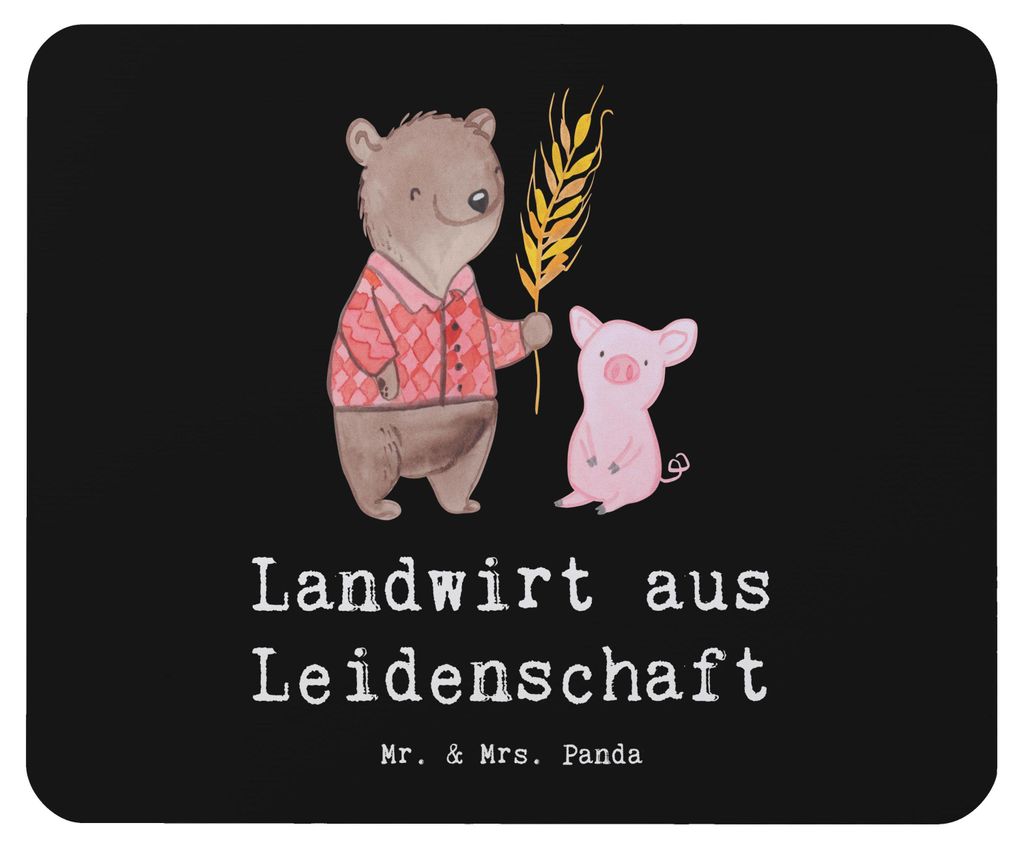 Mr. & Mrs. Panda Mouse Pad Landwirt Leidenschaft - Schwarz - Geschenk, laptop mousepad, Bauernhof, Spruch, pc, Tierwirt, Lustig, mousematte, Witzig...