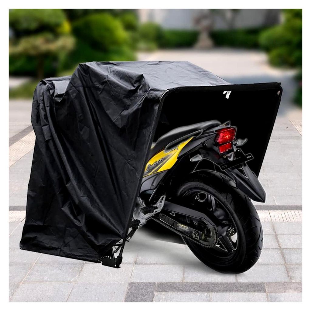 Motorradgarage 270x105x155cm Outdoor Motorradabdeckung Faltbare Garage mit stabilem Metallrahmen wasserdicht und wetterfest für Motorräder und Br...