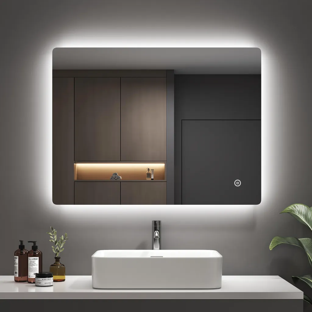 Specchio Bagno con Illuminazione LED EMKE 80x60 | Luce Touch