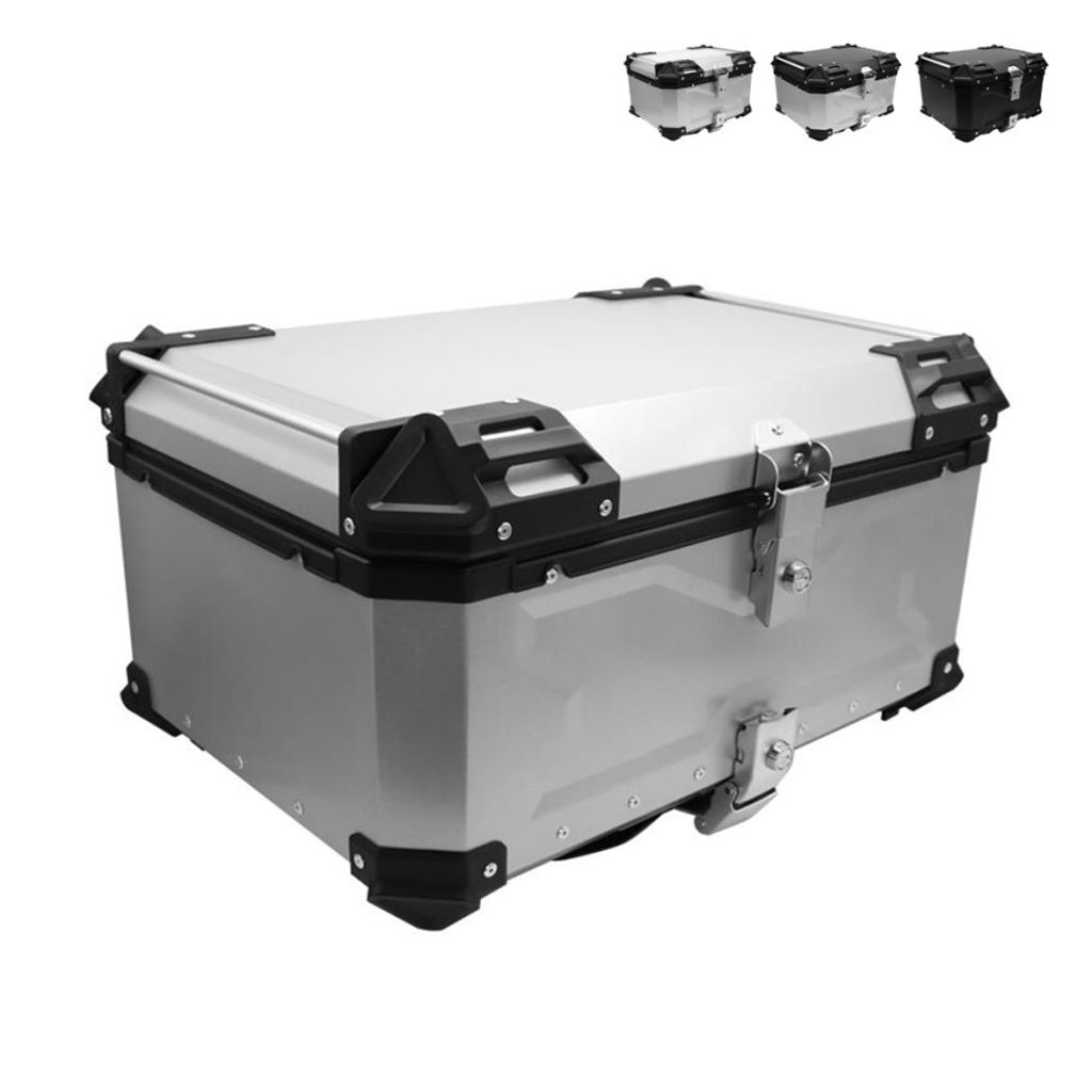 Universeller Motorroller Topcase 65 Liter für zwei Helme Maverick XL - Silver