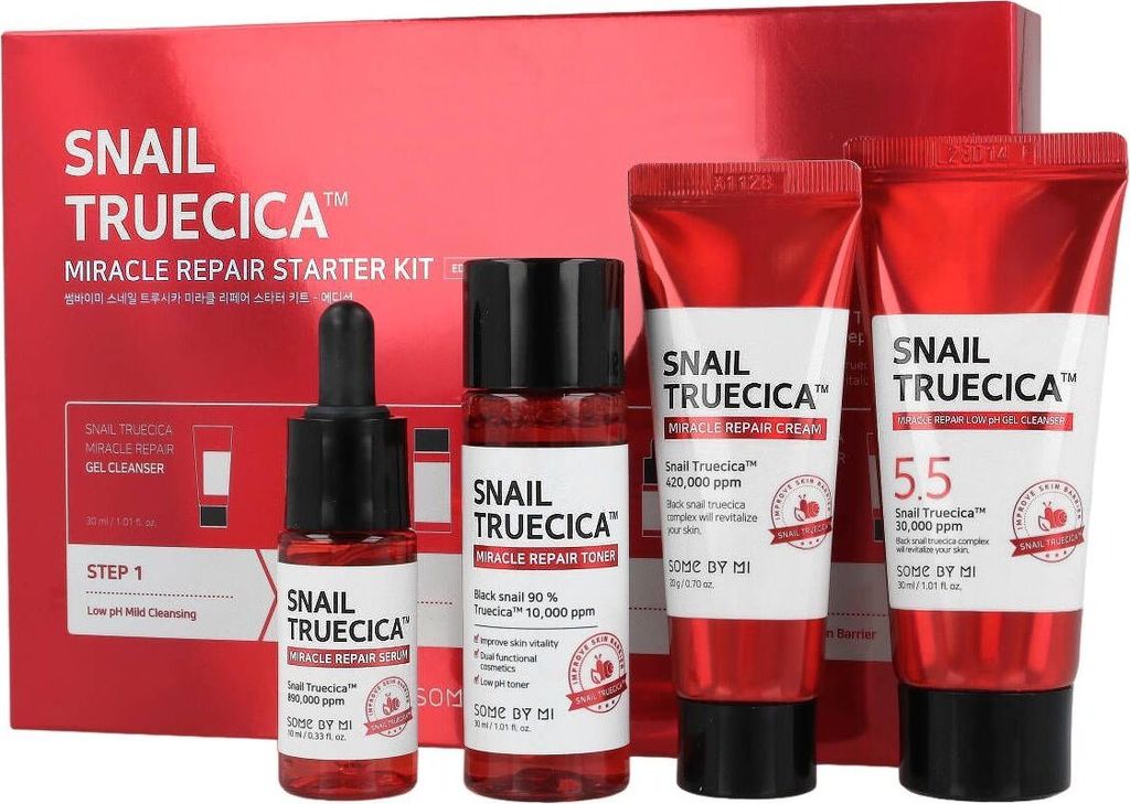 SOME BY MI - Snail Truecica Miracle Repair Starter kit (Gel + Tonic + Serum + Creme)