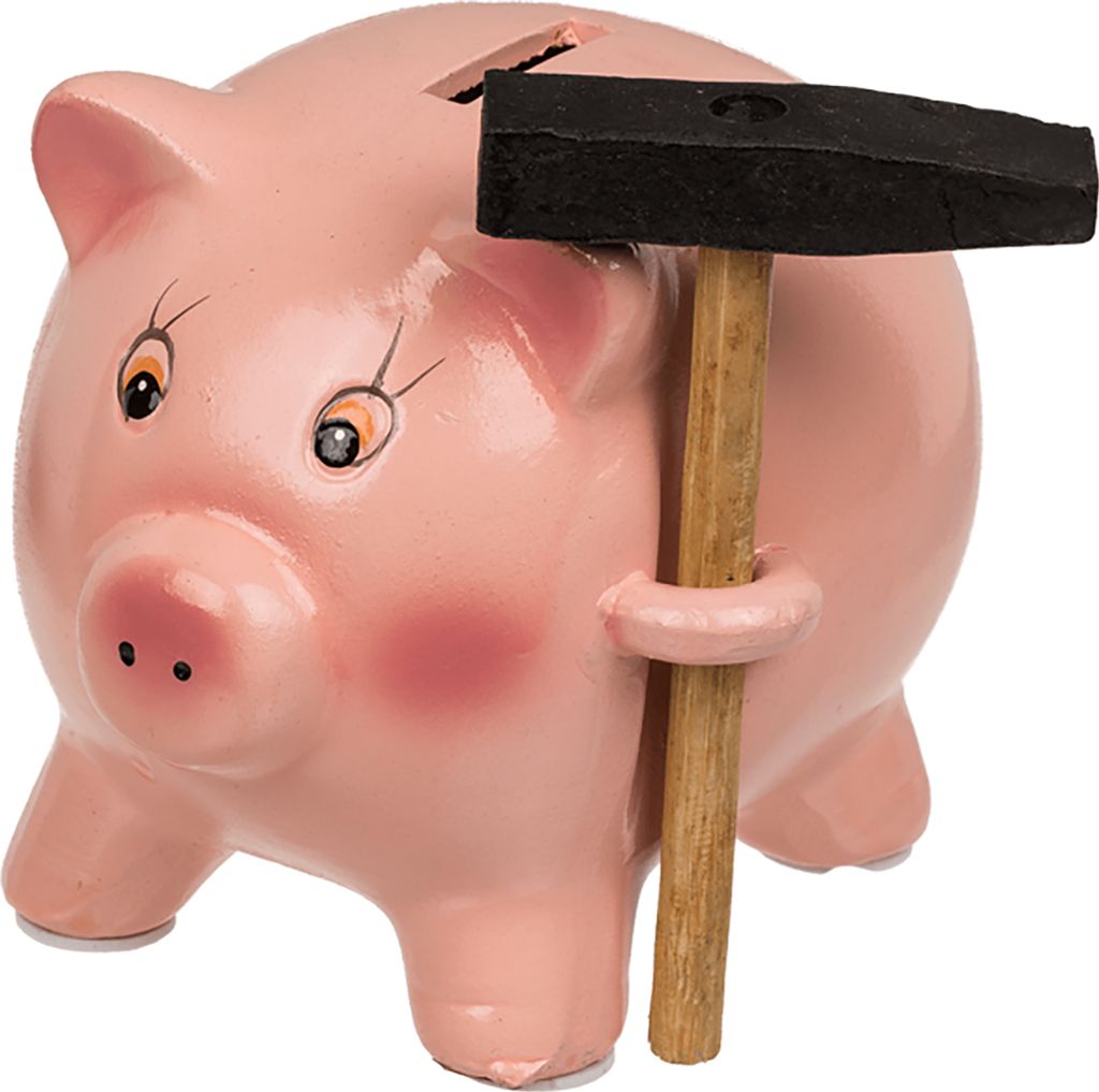 OOTB Spardose Schwein mit Hammer Produktbild 