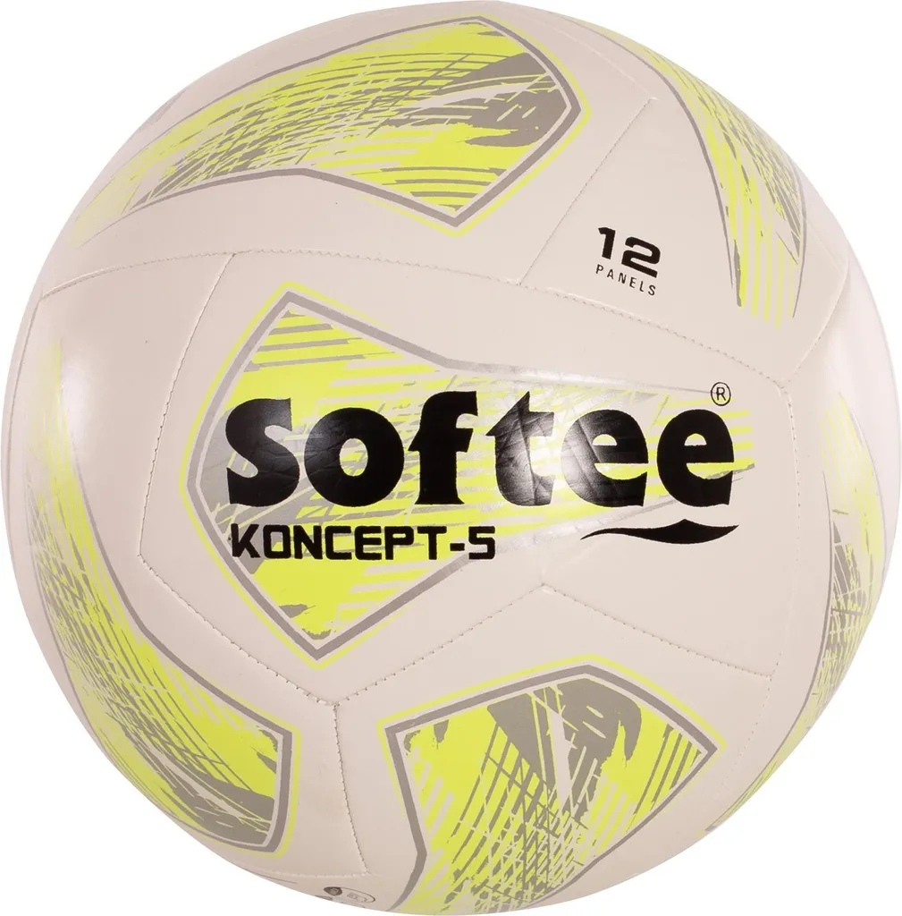 Ballon de Football Hybride Softee Max Blanc et Jaune Taille 5 Officiel