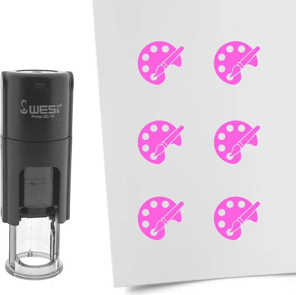 CombiCraft Selbstfärbender Stempel 'Malerpalette' in der Farbe Pink, Ø10mm