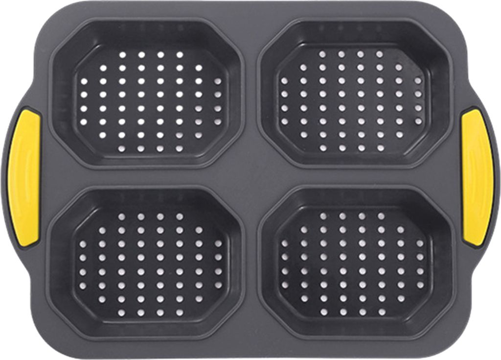 Brotform, hitzebeständig, antihaftbeschichtet, Gebäckform, Silikon-Brotbackform mit 4 Gittern für die Küche zu Hause
