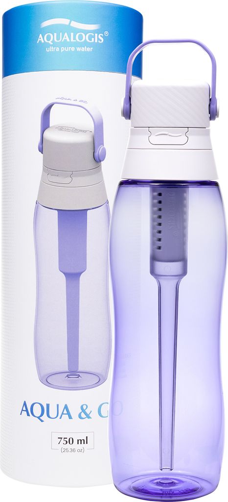 Aqualogis Aqua&Go 750ml Filterflasche - Lavendel