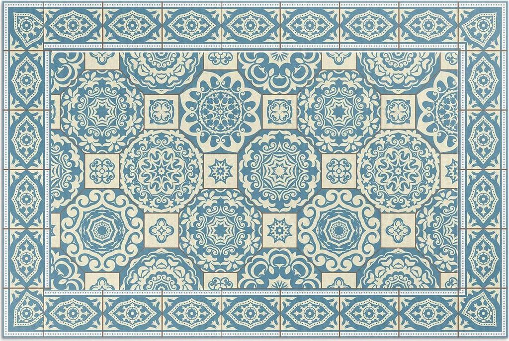 Griechische geometrie dekorative fliesen – Vinylteppich – 150x225 cm – Outdoor Teppich – Terrasse – Wetterfest – Modern