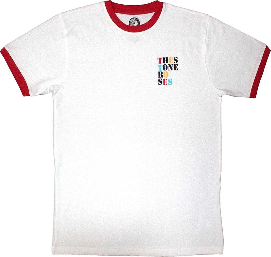 The Stone Roses - T-Shirt für Herren/Damen Uni, Ringer-Stil RO14794 (M) (Weiß)