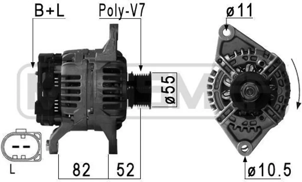 Alternateur renforcé ERA 210886A pour moteur Ducato Diesel
