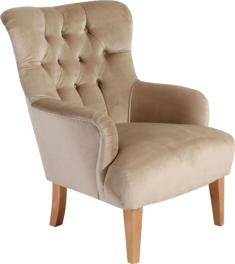 Max Winzer Sessel Brandon - Samtvelours sand - Maße: 71 x 82 x 97 cm