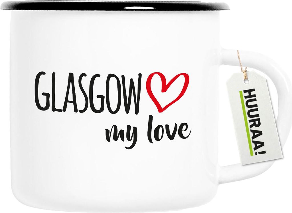 Huuraa Emaille Tasse Glasgow my love 300ml Vintage Produktbild 