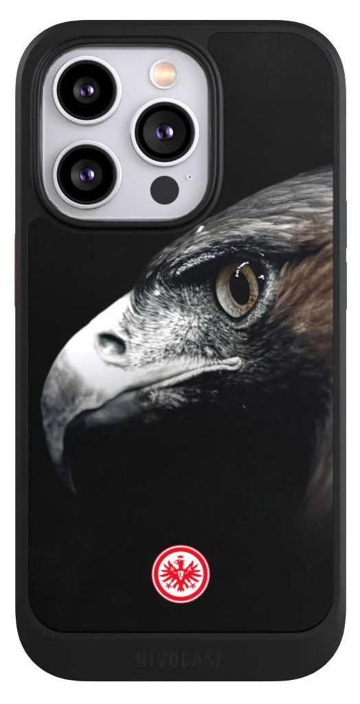 NIVOCASE Hülle für Apple iPhone 14 Pro Handyhülle NIVOcore Case Schwarz Europameisterschaft Eintracht Frankfurt Offizielles Lizenzprodukt