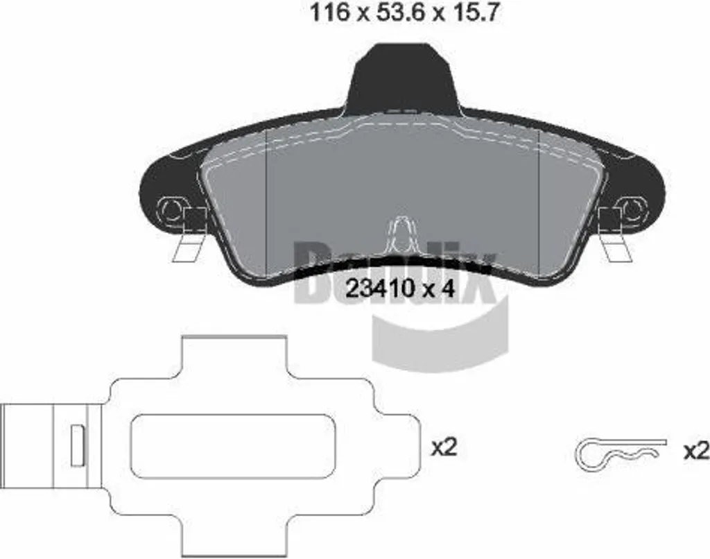 Plaquettes de frein BENDIX BPD1970 anti-bruit pour Ford OE 1088934