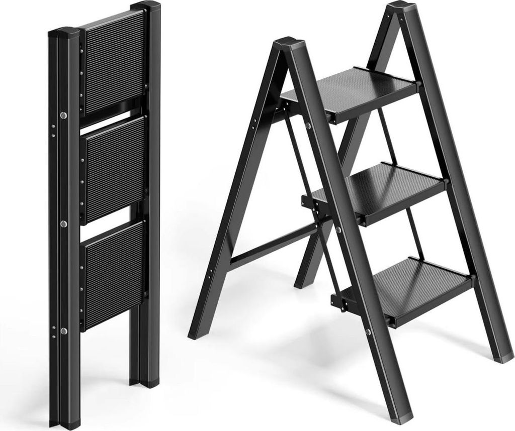 Drabina domowa - 3 stopnie - Aluminiowa drabina składana z Zdjęcie produktu 