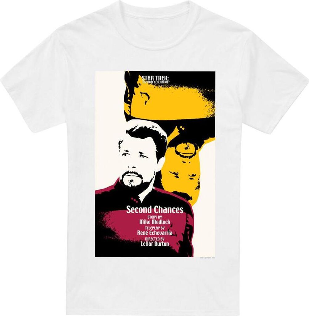 Star Trek - "The Next Generation Season 6 Episode 24" T-Shirt für Herren TV5445 (S) (Weiß)