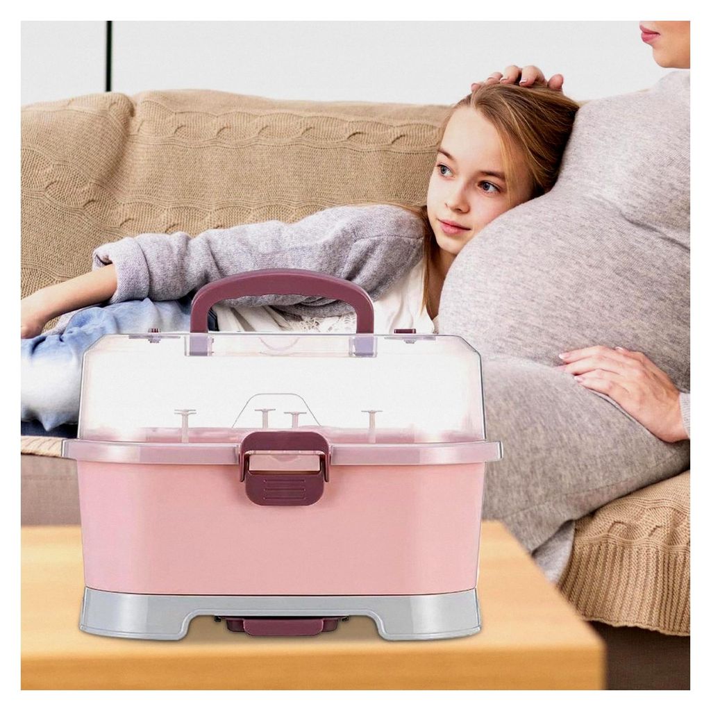 Organizer für Babyflaschen | Tragbare Aufbewahrungsbox mit Deckel für Flaschen, staubgeschützte Aufbewahrung für Küche, Spüle, Schrank, Kühl...