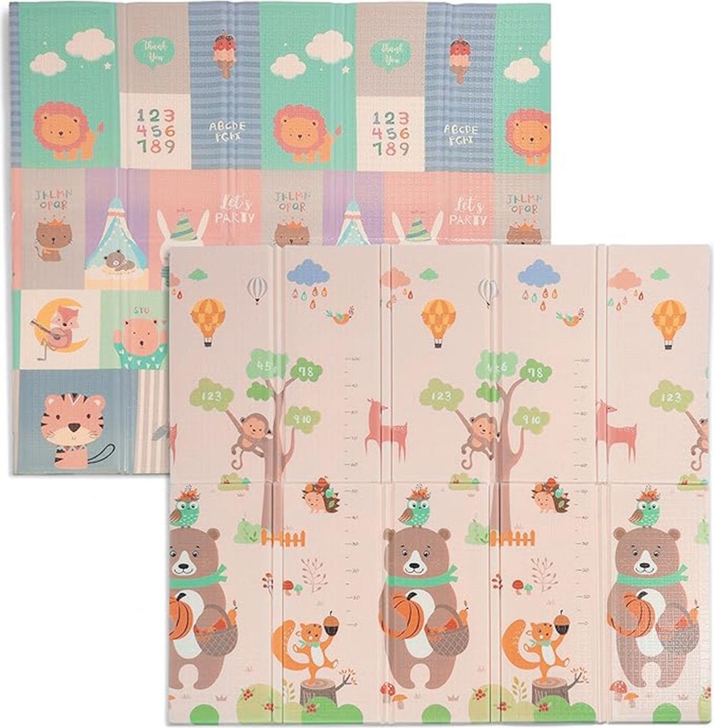 Spielmatte Baby faltbar,Babymatte doppelseitig,Bodenmatte,Spielteppich,Wasserdicht Babymatte,Krabbeldecke,Spielteppich für Babys
