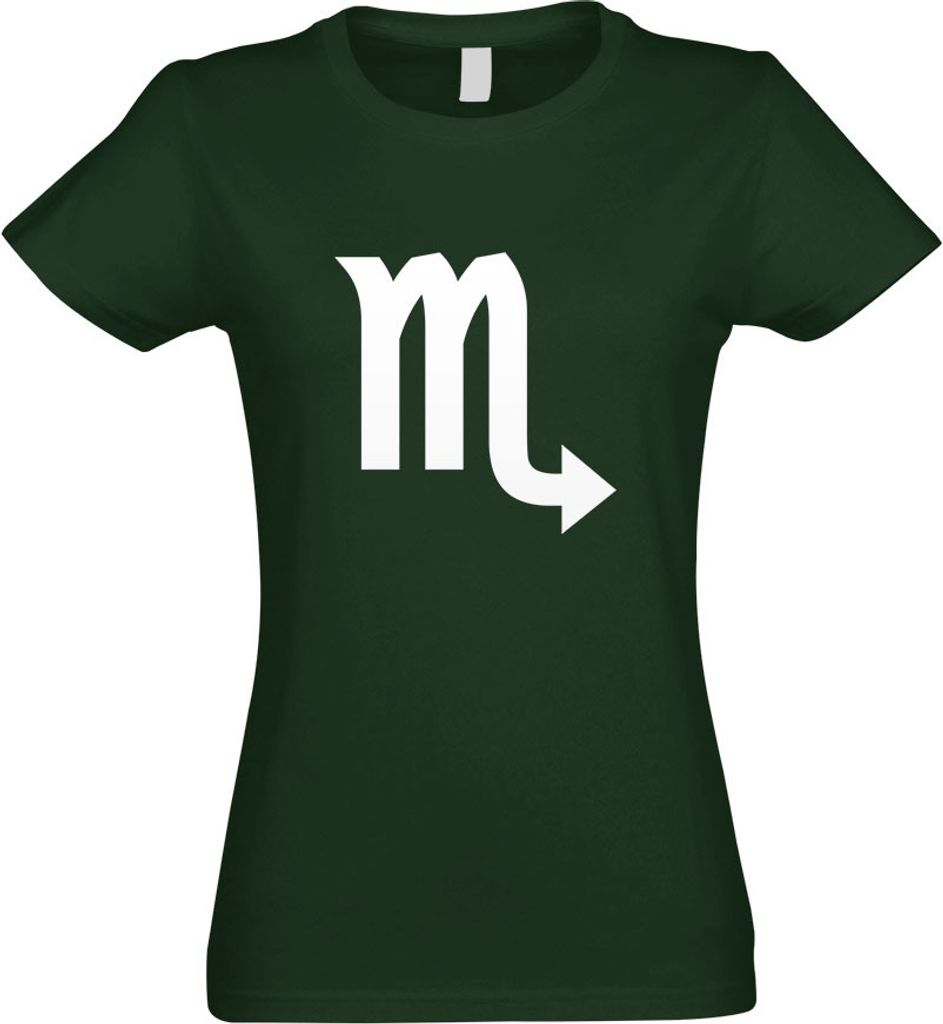 Kiwistar - T-Shirt tailliert - Damen - flaschengrün - Skorpion Sternzeichen - mit Motiv Bedruckt - Funshirt Design - Sport - Freizeit - Damen - L