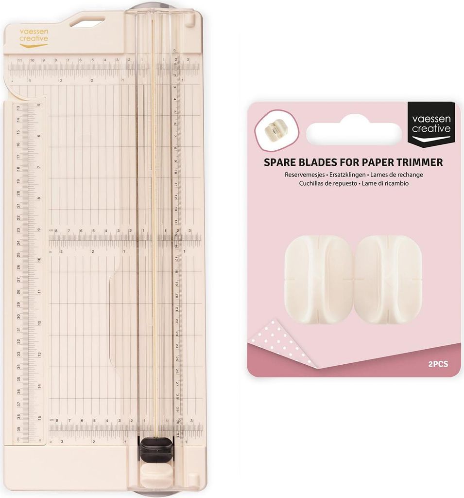 Vaessen Creative Papierschneider mit Falzbrett - Rosa – 11,4 x 30,5 cm - 2-in-1 Schneidemaschine für Scrapbooking, Karten Basteln und Papierproj...