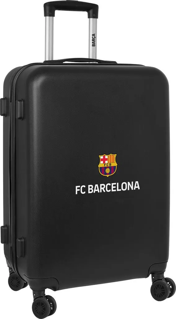 Valise Cabine FC Barcelone 63cm - Trolley Noir Robuste et Sécurisé par Code