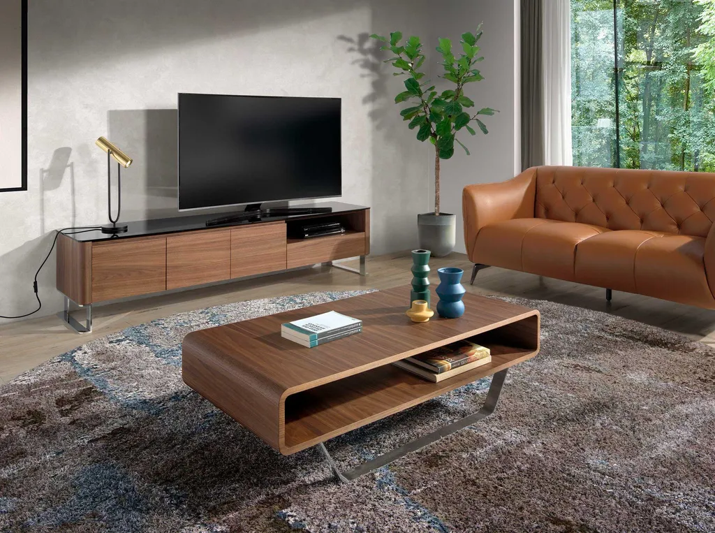 Table basse rectangulaire noyer stable et durable pour salon de luxe - 3