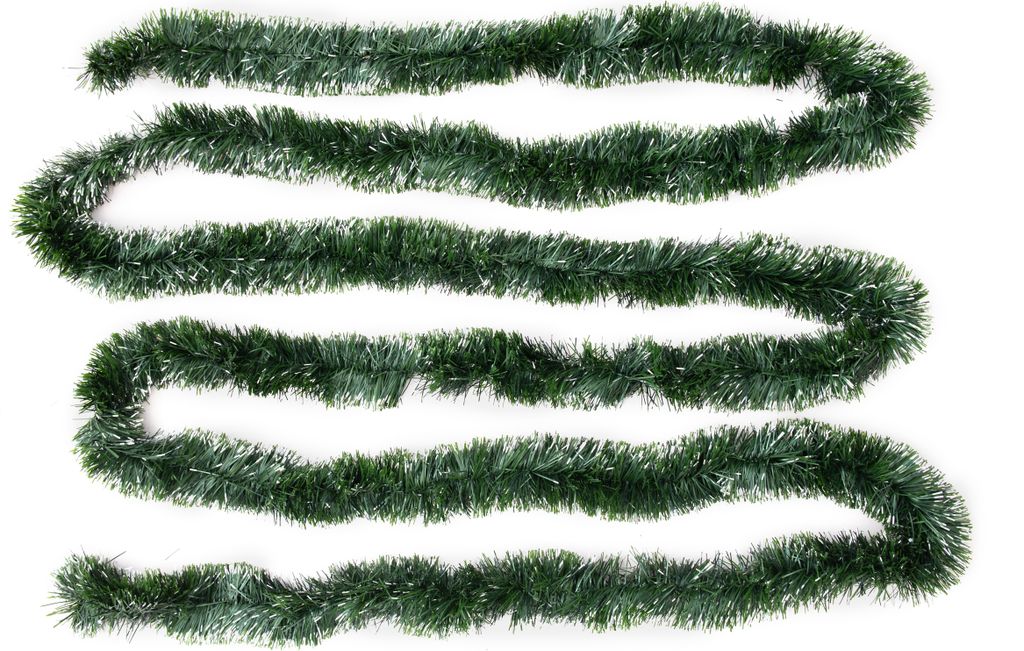 Girlande Lametta Doxa Mattgrün-Silber Ø 70 mm x 6 m