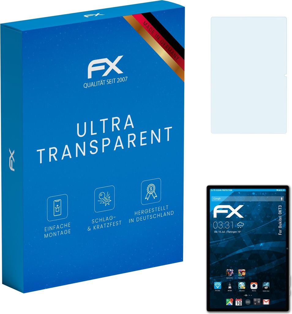 atFoliX FX-Clear 2x Schutzfolie kompatibel mit Oukitel OKT3 Displayschutzfolie