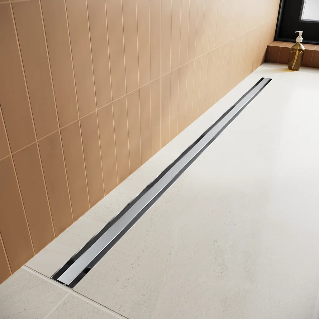 SONNI scarico a pavimento 80 cm canale doccia piatto, canale di scarico doccia in acciaio inox 304, sifone regolabile a 360°, con filtro antiodore e filtro secondario