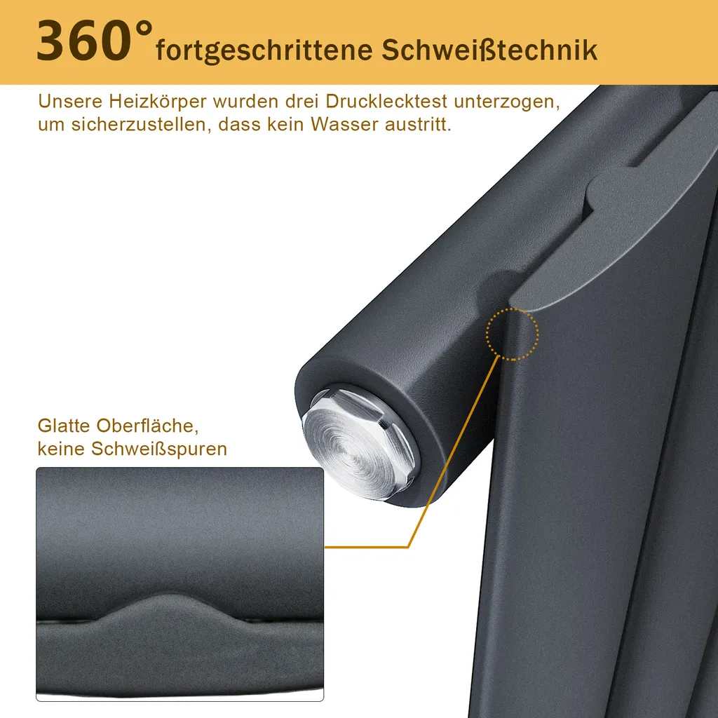 Radiateur Eau Chaude Vertical Petit Format 900mm Anthracite pour Salon
