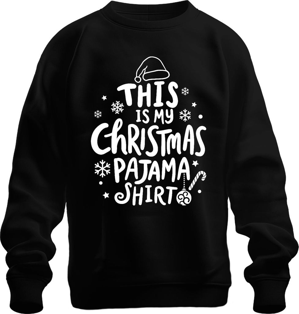 This is my Christmas Pajama Shirt Weiß Motiv - Weihnachten Xmas Christmas Uni Pullover, Schwarz, XL