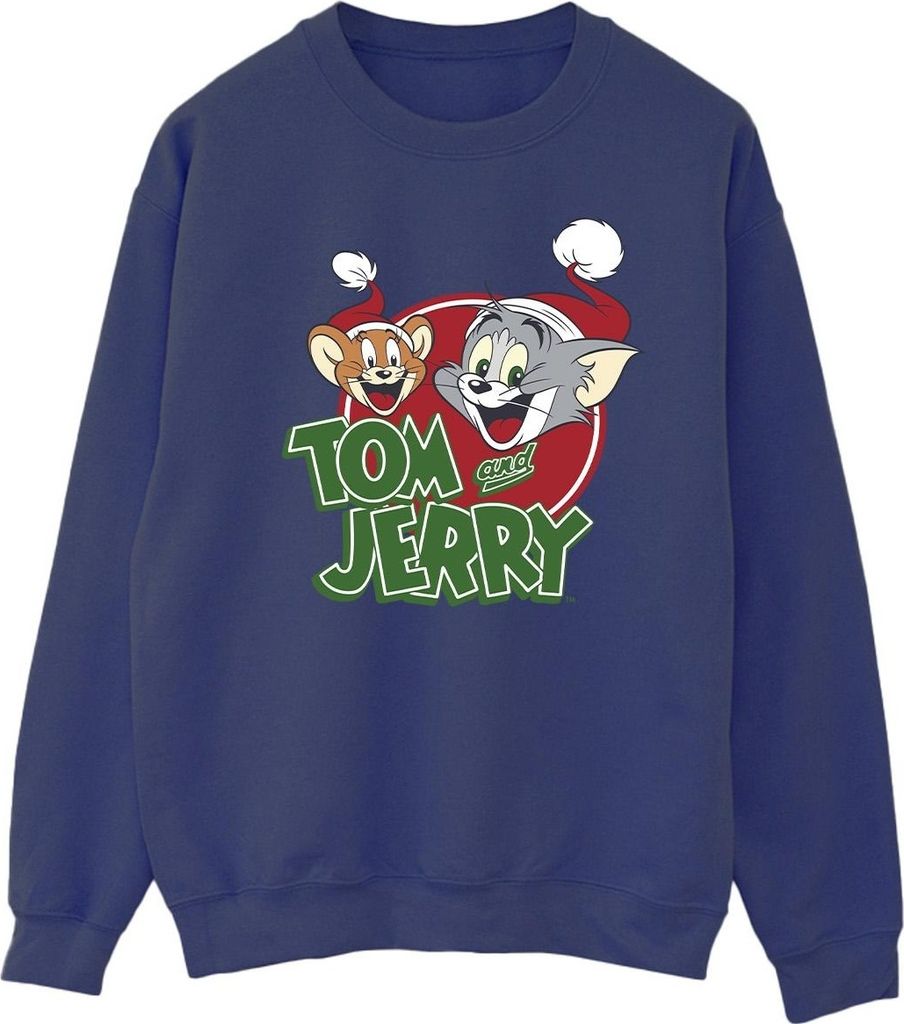 Tom And Jerry - "Christmas Hat Logo" Sweatshirt für Herren BI47130 (L) (Marineblau)