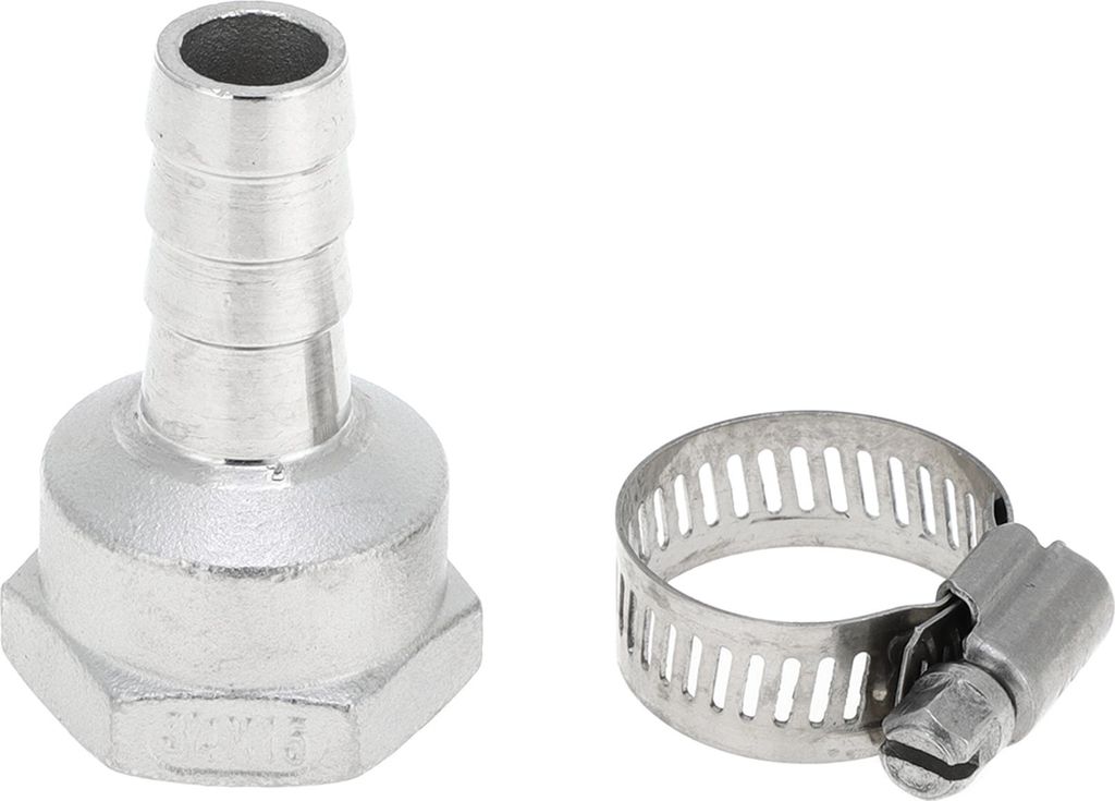 304 Edelstahl Schlauchstutzen 19/32" OD 3/4" BSPT Weibliches Gewindeverbinder für Luft Wasser Öl Gas Kraftstoff 1 Satz Silberton