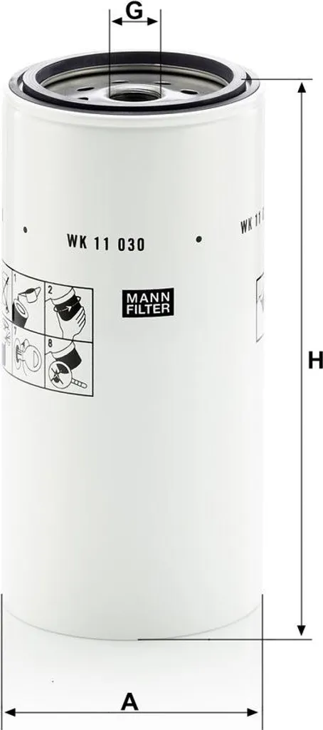 Filtre diesel WK 11 030 x MANN-FILTER avec séparation d'eau efficace