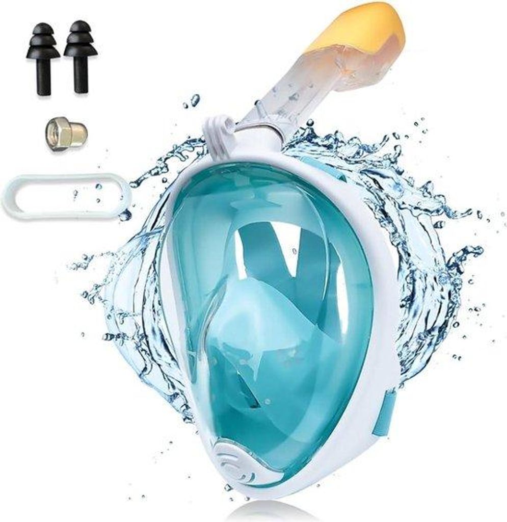 Snorkelmasker für Erwachsene und Kinder, grün, 180-Grad-Sehsicht