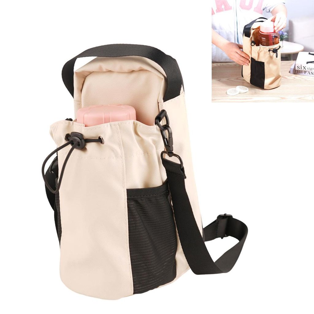 Satteltasche mit integriertem Flaschenhalter für Pferde, Fitness Tasche, Wasserflasche Tasche, isoliert und gepolstert,11*15*25cm, Schwarz