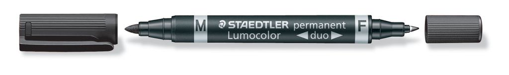 STAEDTLER Lumocolor permanentný popisovač duo, čierny, dva Obrázok produktu 
