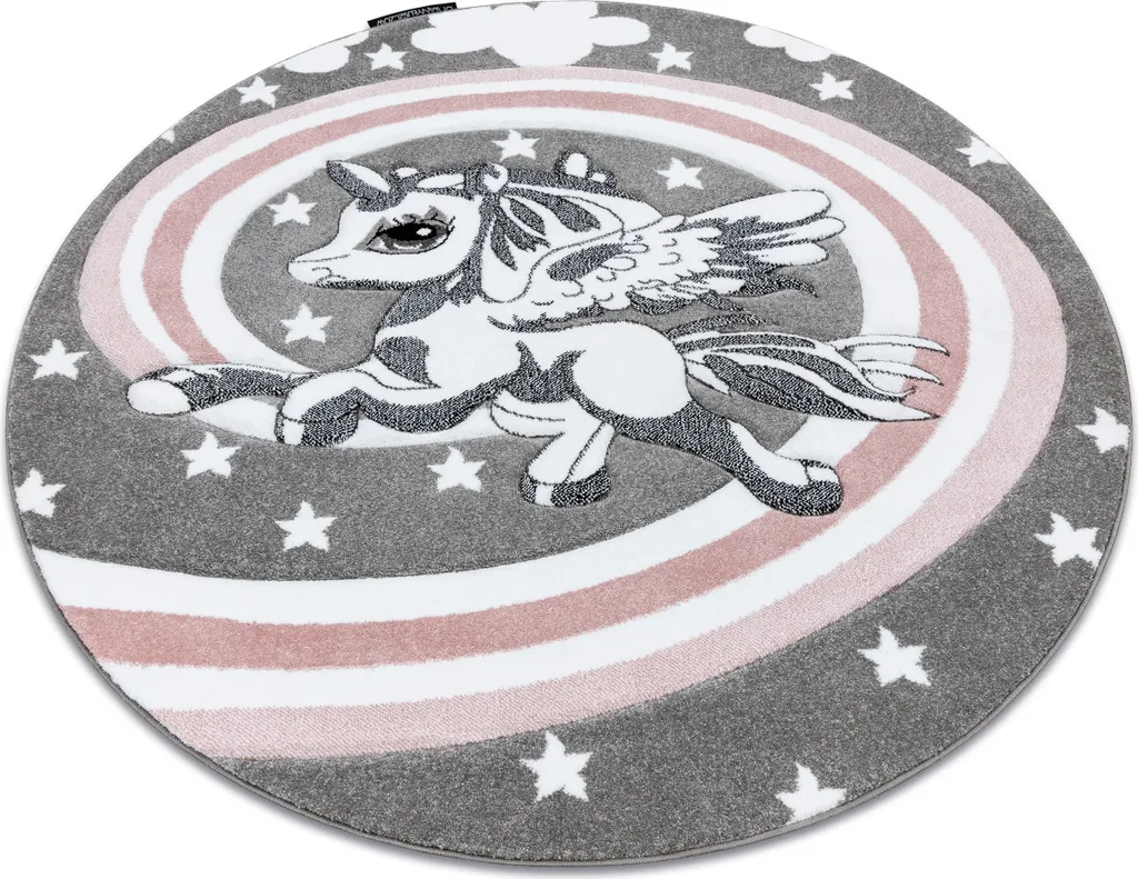 Tapis de Sol Petit Poney Gris 140 cm - Créer un Coin Lecture Enfant
