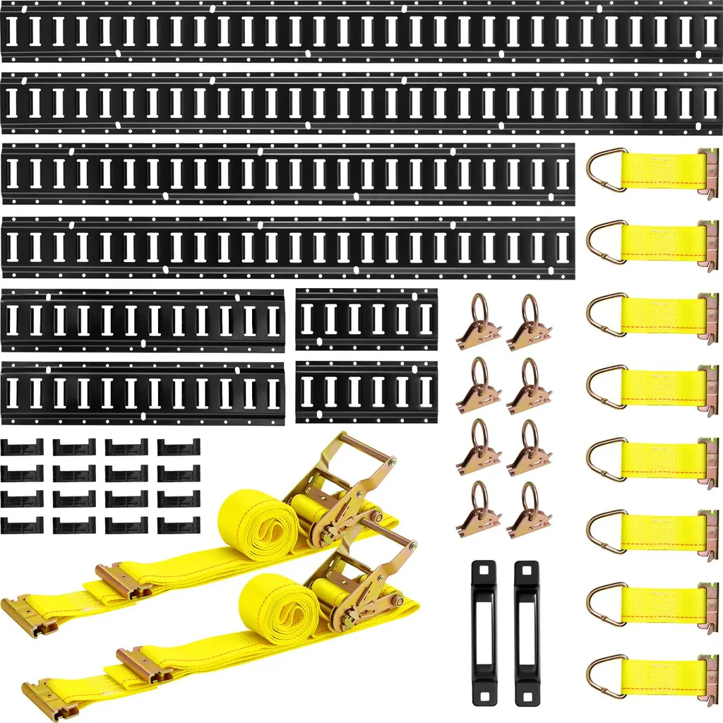 VEVOR Set Binari E-Track 36 Pezzi - Kit Ancoraggio Professionale Furgoni