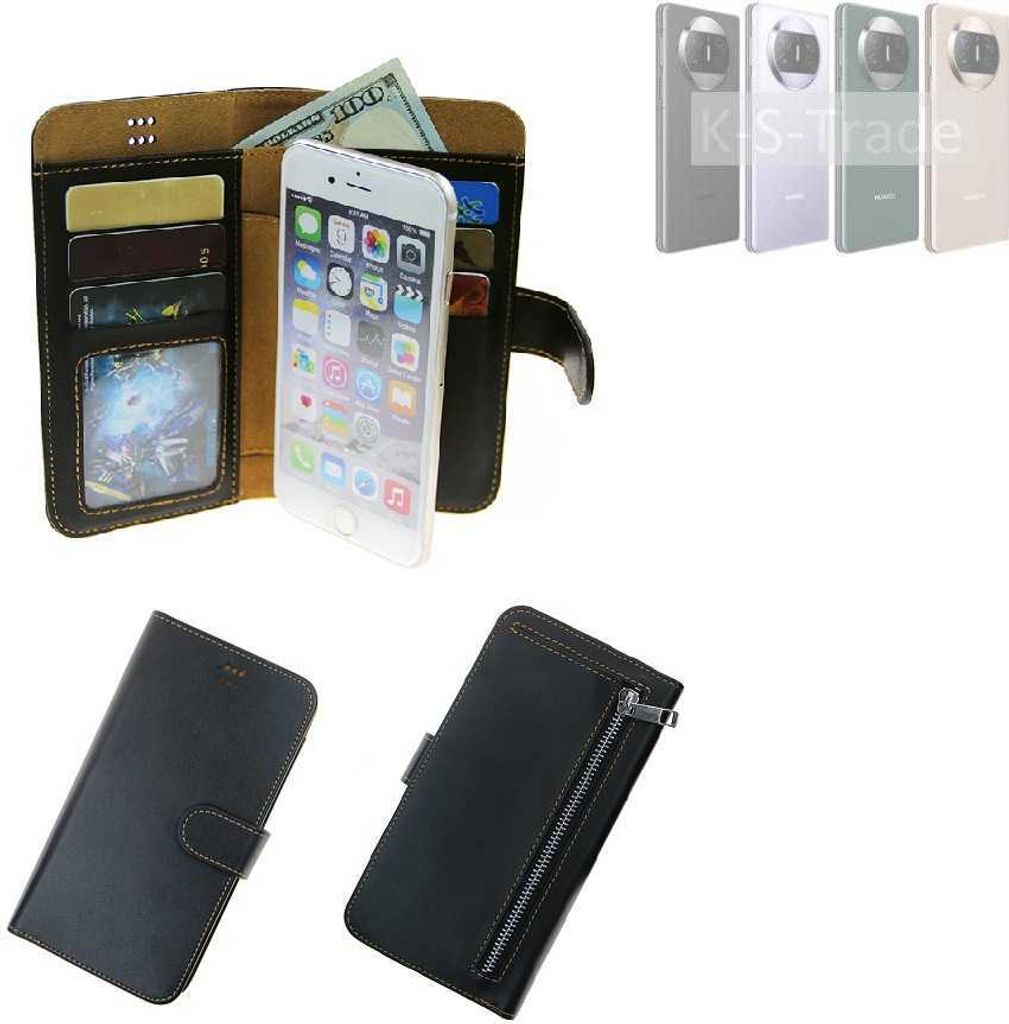 K-S-Trade Schutz Hülle kompatibel mit Huawei Mate X3 Klapphülle Case Phone cover Slim Handytasche Handy Hülle schwarz aus Kunstleder (1 Stk)
