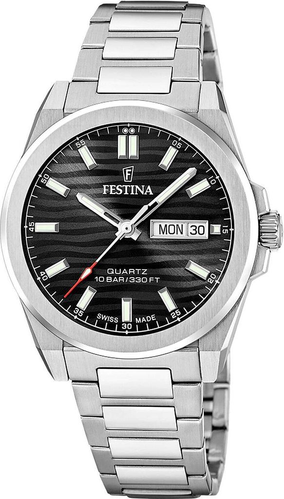 Festina Herrenuhr Swiss Made Armbanduhr Edelstahl silber Produktbild 