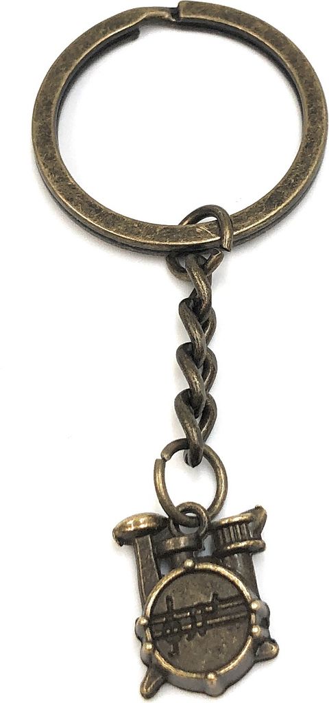 Onwomania Schlüsselanhänger Trommel Schlagzeug Silber Metall Anhänger Charm