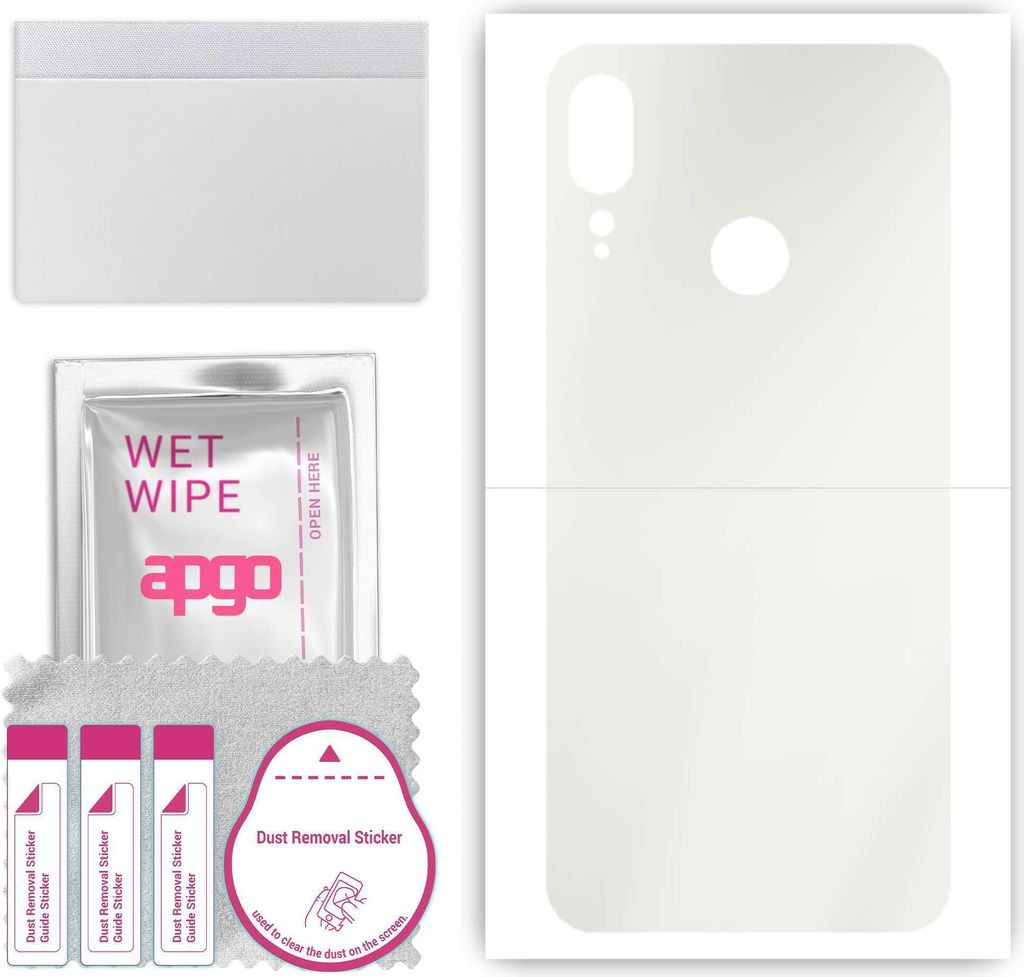 apgo Rückseite Schutzfolie, Matt, kompatibel mit Motorola Moto E6 Plus, Hinten Hydrogel-Displayschutzfolie mit Positionierhilfe, kratzfest, einfac...