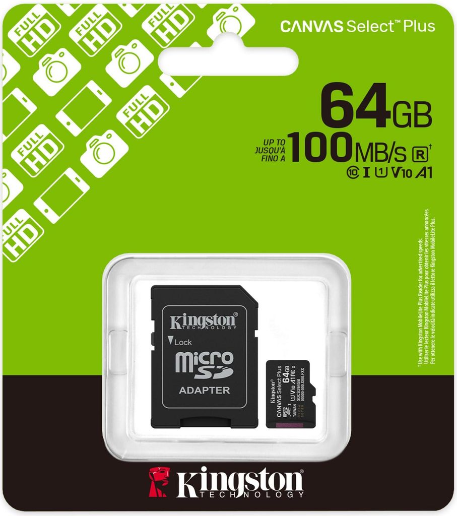 Kingston Technology Canvas Select Plus Gen3, 64 GB, Obrázok produktu 