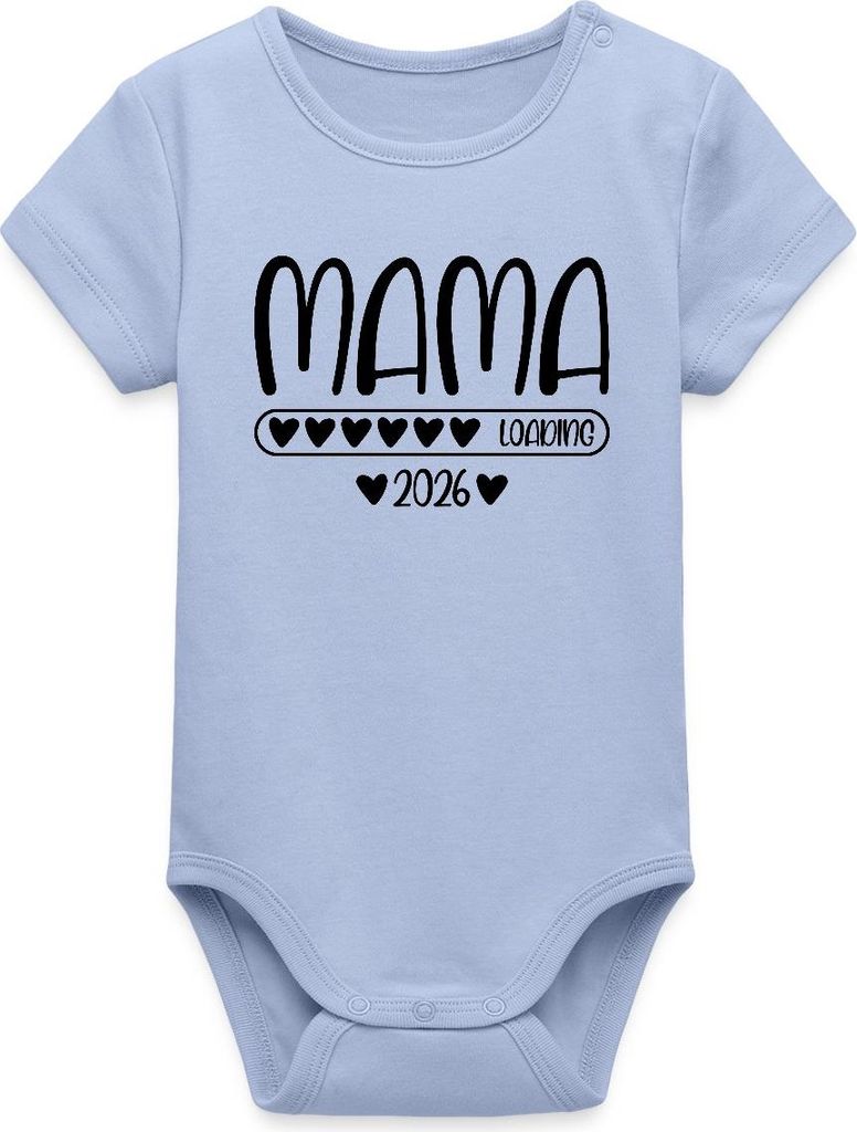 Spreadshirt Mama 2026 loading Kurzarm Baby Body, 9-12 Months, Sky