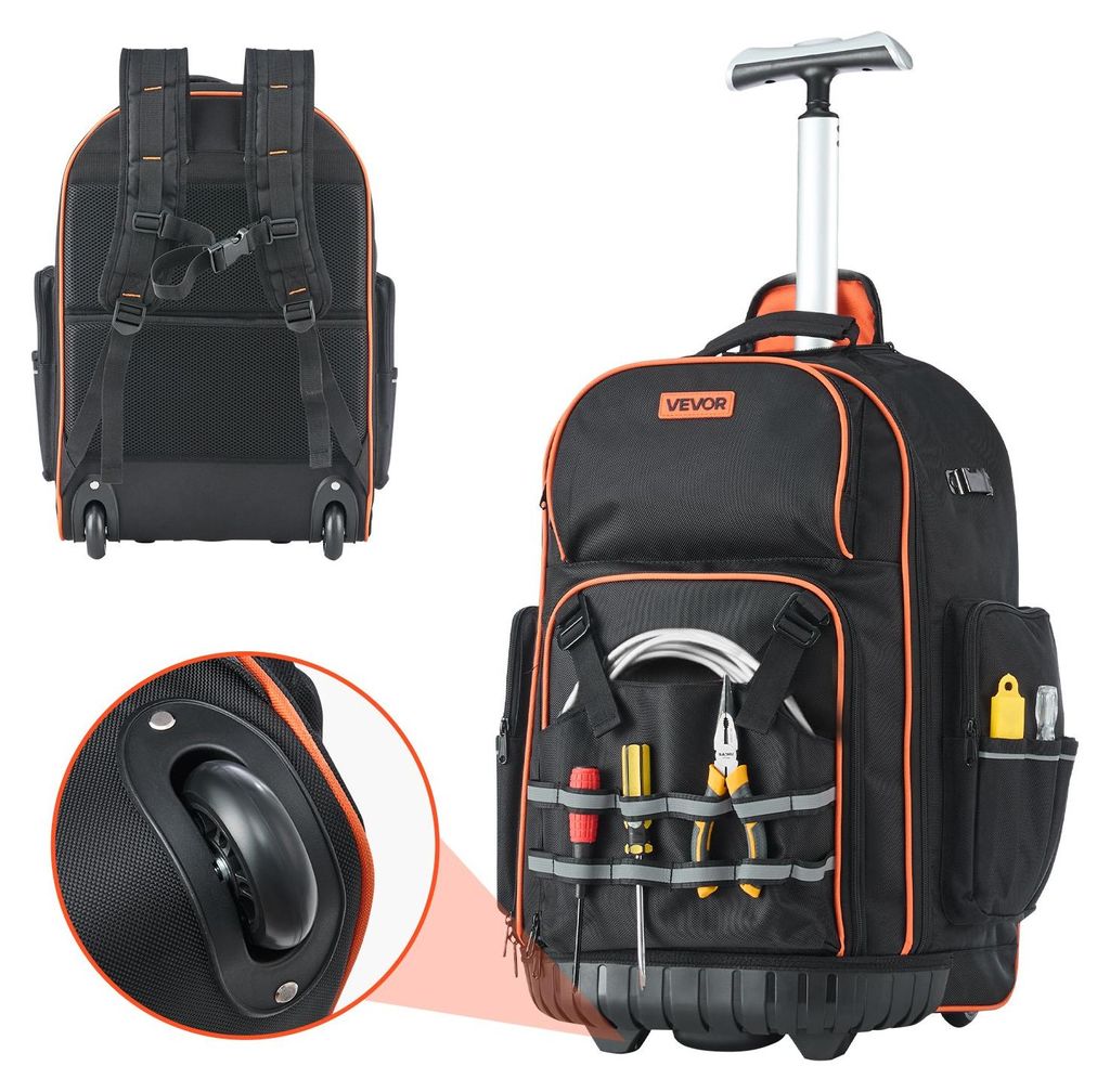 VEVOR Werkzeugrucksack mit Rollen, 50 kg Tragkraft, 72 Produktbild 